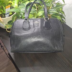 Coach Black Pebbled Leather Dome Satchel